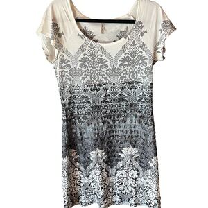 Elegant Black and White Patterned Women's Dress by Cubism